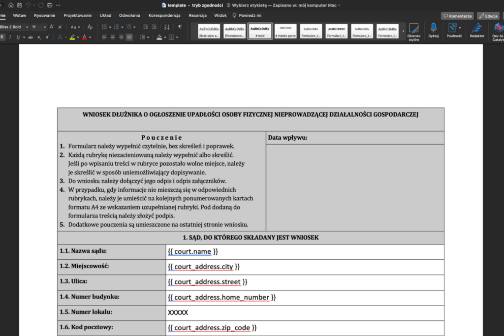 Document Generation 1 screen case study